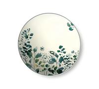 Médard de Noblat Oxalis 6 assiettes à dessert 21 cm, grès, blanc et vert