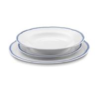 Médard de Noblat Scala service 18 assiettes, porcelaine, Bleu