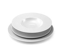 Médard de Noblat Sherane service 18 assiettes, porcelaine, blanche