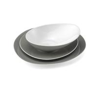 Médard de Noblat Sven service 18 assiettes, porcelaine, couleur gris