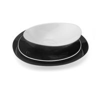 Médard de Noblat Sven service 18 assiettes, porcelaine, couleur noir