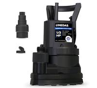 MEDAS HP 2450 GPH Pompe d'aspiration basse 1/3 Pompe submersible portable à haut débit avec câble d'alimentation Loog de 10 pieds Noir