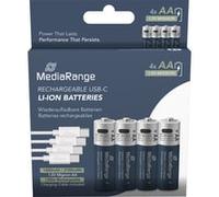MediaRange Batterie USB-C Li-Ion, Mignon AA I 1.5V | 1400 mAh, pack de 4