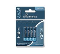 MediaRange Piles AAA MRBAT101 Alcalines 1,5 V non-rechargeables Lot de 4