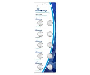 MediaRange Piles boutons LR44 1.5V (10 pcs, LR44, 145 mAh), Batteries + piles