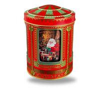 MediMuc Boîte à Musique Père Noël - Boîte à Pâtisserie, Rangement, Biscuits - Métallique - Qualité Alimentaire - Vol. 0,75 L
