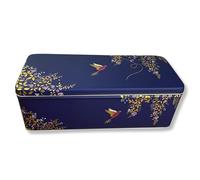 MediMuc Boîte cadeau design Sara Miller - Boîte de conservation rectangulaire joliment conçue - Motif oiseau de paradis - Boîte en métal, boîte à biscuits, boîte - Dimensions : (L x l x H) : 24,0 x