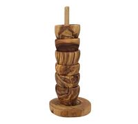 medina mood Lot de 6 coquetiers et support en bois d'olivier faits à la main - Peu encombrant - Pratique - Léger - Fait main -