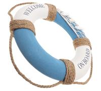 Méditerranéenne Décoration 30 de Sauvetage de Bouée Cm Nautique | Lin et Coton, Bleu et Blanc, Décoration Murale pour Maison, Présent pour Nouveaux Propriétaires de Bateau