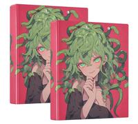 Medusae Anime Girl Lot de 2 classeurs à 3 anneaux de 1,5 cm et demi avec porte-bloc pour format lettre (27,9 x 21,6 cm)