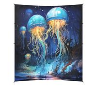 MéDuses d'art Aquarelle Cool Tente de Plage Abri Solaire pour Camping,Installation Facile,Portable avec Sacs de Sable pour Pêche Pique-Nique Plein Air