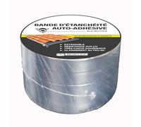 Méduze - Bande d’étanchéité auto-adhésive alu/butyle 100 mm x 15 m - Réparation d’urgence - Usage intérieur/extérieur - Épaisseur 900 microns