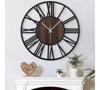 Mee 2ou Horloge Murale Design Moderne et Vintage, 50cm/ 20 Pouces Silencieuse sans Tic-Tac, Grande Horloge Murale Géante XXL, Disponible en 34cm, 40cm, 50 cm, 60 cm, 80 cm pour le Salon Cuisine Bureau