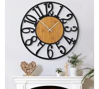 Mee 2ou Horloge Murale Design Moderne et Vintage, 80cm/ 32 Pouces Silencieuse sans Tic-Tac, Grande Horloge Murale Géante XXL, Disponible en 34cm, 40cm, 50 cm, 60 cm, 80 cm pour le Salon Cuisine Bureau