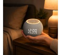 Mee 2ou Réveil numérique LED avec Bruit Blanc, Sons naturels & légers, veilleuse, minuteur Sommeil, vol. & luminosité régl., 12/24H, sans tic-tac - pour dormeurs Profonds, Enfants, Adultes, Chambre