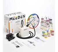 MEEDEN Aerographe Kit Complet: Mini Compresseur Aerographe Portable avec 12 Couleurs × 30ml Peinture Aérographe - 0.5mm Pistolet Aérographe Portable pour Maquillage, Ongles, Tatouages