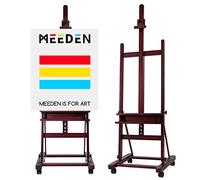 MEEDEN Artista H-Frame cavalletto, legno di faggio pavimento cavalletto stand con vassoio di stoccaggio e ruote mobili, grande Studio Art Display cavalletto per artisti e principianti,Max tela a 48"