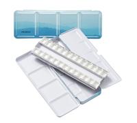 MEEDEN Boîte Aquarelle Vide de Poche: Palette Aquarelle de Voyage en Métal avec 24 Demi-godets - Palette Peinture Portable pour Artistes et Amateurs de Peinture