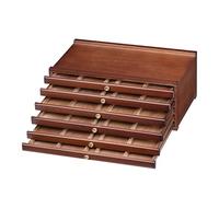 MEEDEN Boîte de rangement multifonction à 6 tiroirs en bois de hêtre avec tiroir et compartiments pour organiser les pastels, crayons, stylos, marqueurs, pinceaux et tampons, noyer HH-6MBF
