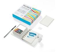 MEEDEN Carnet de croquis de voyage à l'aquarelle - Carnet de croquis portable avec 30 feuilles de papier aquarelle, 24 peintures de couleur, pinceau et palette - Kit de peinture à l'aquarelle pour