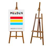 MEEDEN Chevalet de Peinture en Bois : Chevalet de Présentation en Bois de Hêtre Massif pour Maintenir une Toile Jusqu'à 110 cm - Ajustable de 145-193 cm pour Adultes Étudiants Studio - Noyer