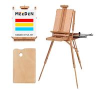 Meeden Chevalet de style français pliable en bois de hêtre avec tiroir et palette pour les professionnels, artistes et amateurs de peinture sur toile jusqu'à 86,4 cm