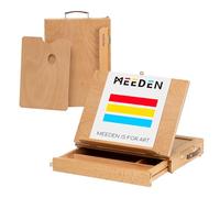MEEDEN Chevalet de table en hêtre réglable et portable avec boîte de rangement et palette pour croquis, dessin et peinture