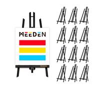 MEEDEN Chevalet de table pour affichage : Lot de 12 chevalets de table en bois de pin de 50,8 cm x 30,5 cm - Mini chevalets de peinture noirs pour panneaux, fêtes, salles de classe