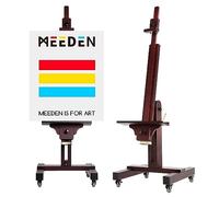 MEEDEN Grand chevalet de peinture en bois : Chevalet de studio professionnel avec hauteur réglable de 185cm à 250cm - Chevalet de sol robuste pour adultes - Peut accueillir des toiles jusqu'à 180cm