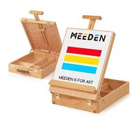 MEEDEN Grande boîte à croquis de studio, chevalet de table réglable en bois de hêtre massif avec boîte de rangement, pinceaux, toile max 71 cm