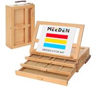 MEEDEN Grande boîte à croquis réglable en bois de hêtre massif avec 3 tiroirs pour artistes, étudiants et débutants