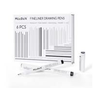 MEEDEN Lot de 6 stylos à dessin Micro Fineliner - Encre d'archivage noire étanche de 1 mm pour les contours en gras, les panneaux de bande dessinée, le lettrage, le manga, l'illustration et le
