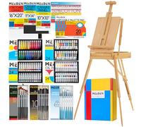 MEEDEN MEEDEN141pcs ensemble de peinture, français chevalet tout en un ensemble de peinture, acrylique huile aquarelle gouache peinture set et pinceaux, fournitures de peinture d'art pour adultes
