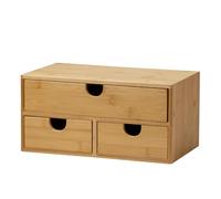 MEEDEN Organiseur de bureau avec 3 tiroirs : boîte de rangement en bambou, organisateur de bureau pour bureau, maison et accessoires de salle de bain
