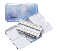 MEEDEN Palette Aquarelle Vide de Poche: Boîte Aquarelle de Voyage en Métal avec 12 Demi-Godets - Palette de Peinture Portable pour Artistes et Amateurs de Peinture