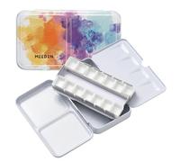 MEEDEN Palette Aquarelle Vide de Poche: Boîte Aquarelle de Voyage en Métal avec 12 Demi-Godets - Palette de Peinture Portable pour Artistes et Amateurs de Peinture