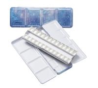 MEEDEN Palette Aquarelle Vide de Poche: Boîte Aquarelle de Voyage en Métal avec 24 Demi-Godets - Palette de Peinture Portable pour Artistes et Amateurs de Peinture