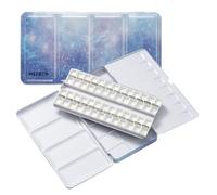 MEEDEN Palette Aquarelle Vide de Poche: Boîte Aquarelle de Voyage en Métal avec 48 Demi-Godets - Palette de Peinture Portable pour Artistes et Amateurs de Peinture