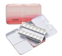 MEEDEN Palette Aquarelle Vide de Voyage: Boîte Aquarelle de Poche en Métal avec 12 Demi-godets - Palette Peinture Portable pour Artistes et Amateurs de Peinture