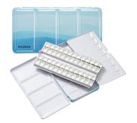 MEEDEN Palette Aquarelle Vide Portable: Palette Peinture de Voyage en Métal avec 48 Demi-godets - Boîte Aquarelle de Poche pour Artistes et Amateurs de Peinture