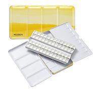 MEEDEN Palette Aquarelle Vide Portable: Palette Peinture de Voyage en Métal avec 48 Demi-godets - Boîte Aquarelle de Poche pour Artistes et Amateurs de Peinture
