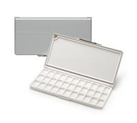MEEDEN Palette Humide avec Couvercle: Palette Aquarelle Vide de Voyage avec Zones de Mélange - Palette Peinture Portable avec 33 Trous pour Aquarelle Gouache Acrylique, 32 x 16.5 cm Gris