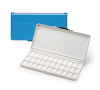 MEEDEN Palette Humide avec Couvercle: Palette Aquarelle Vide de Voyage avec Zones de Mélange - Palette Peinture Portable avec 33 Trous pour Aquarelle Gouache Acrylique, 32 x 16.5 cm Bleu
