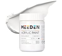 MEEDEN Peinture acrylique blanc titane : 300 ml Heavy Body Peinture acrylique dans un verre - Peinture d'artiste épaisse pour artistes professionnels à peindre sur toile et bois