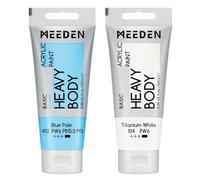 MEEDEN Peinture Acrylique Bleu Pâle: 100 ml Tube Peinture Acrylique Epaisse avec Couleur Blanche Titane Supplémentaire pour Débutant Adulte Artiste
