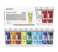 MEEDEN Peinture Acrylique - Kit de 12 Couleurs 60ml (2 oz) pour Adultes - Peinture Acrylique Basique pour Verre Pierre Porcelaine