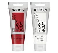 MEEDEN Peinture Acrylique Rouge Rosé: 100 ml Tube Peinture Acrylique Epaisse avec Couleur Blanche Titane Supplémentaire pour Débutant Adulte Artiste