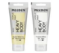 MEEDEN Peinture Acrylique Teinte Jaune Naples: 100 ml Tube Peinture Acrylique Epaisse avec Couleur Blanche Titane Supplémentaire pour Toile Art Peinture