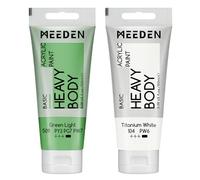 MEEDEN Peinture Acrylique Teinte Vert Clair: 100 ml Tube Peinture Acrylique Epaisse avec Couleur Blanche Titane Supplémentaire pour Bois Tissu Verre