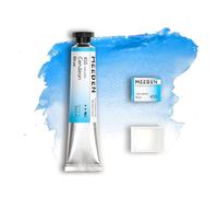 MEEDEN Peinture Aquarelle Professional Artist : Bleu Céruléen - Tube Aquarelle de 15 ml/0,5 oz, Pigment Semi-Humide et Demi-Moule Vide Assorti pour les Artistes Pros